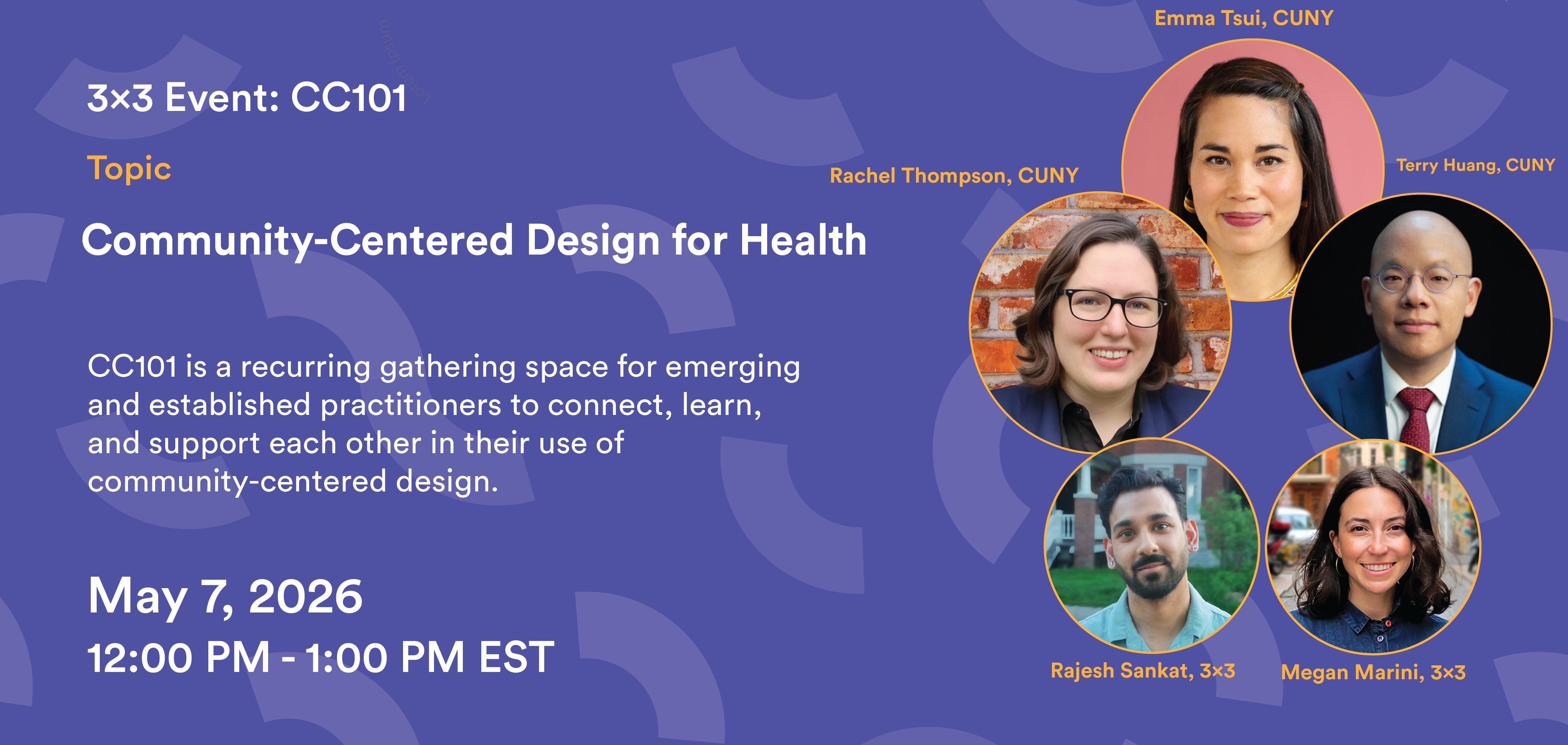 3x3 Event: Community-Centered Design 101 - 3 x 3